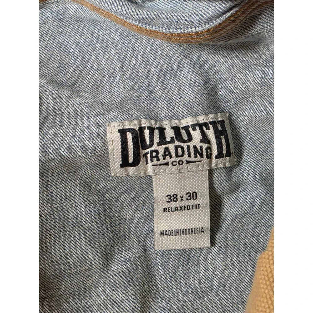 Duluth Trading Co Ballroom Flex Relaxed Fit Light Wash Jeans Mens 38x30 Utility